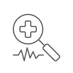 Obraz premium Medical Diagnosis Digital Healthcare icon with black outline style. technology, record, research, data, information, check, report. Vector illustration