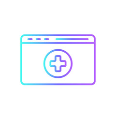 Medical Web Digital Healthcare icon with black outline style. internet, media, health, education, mobile, modern, app. Vector illustration