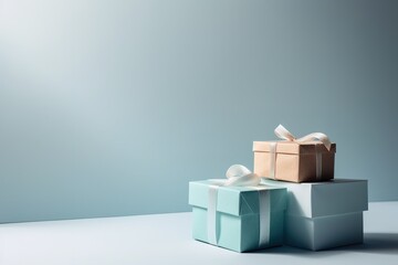 gift box on blue background