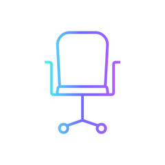 Chair Meeting icon with blue duotone style. office, conference, table, room, training, seminar, desk. Vector illustration