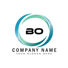 bo company linked letter logo design