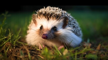 Fototapeta premium hedgehog in the grass generative ai