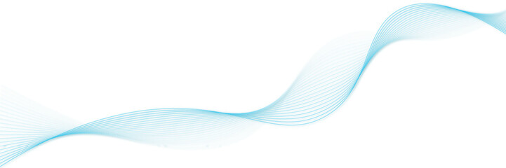 Fototapeta premium Abstract blue smooth waves on white background.Vector illustration.