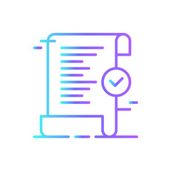 Approval Crisis management icon with blue duotone style. check, certificate, confirm, correct, agreement, document, approved. Vector illustration