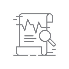 Assessment Crisis management icon with black outline style. data, review, risk, control, research, document, compliance. Vector illustration