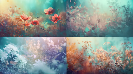 Obraz na płótnie Canvas illustration, background image of flowering fields