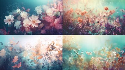 illustration, background image of flowering fields