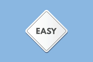 Easy text Button. Easy Sign Icon Label Sticker Web Buttons
