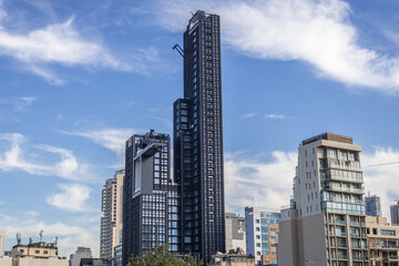 Fototapeta na wymiar Modern Quasar Tower building in Beirut capital city, Lebanon