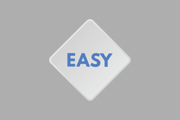 Easy text Button. Easy Sign Icon Label Sticker Web Buttons