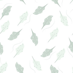 simple seamless pattern of leaves with pastel colour