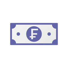 Swiss Franc Flat style paper currency design. financial and business element. Switzerland Money Symbol.
