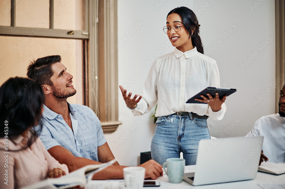 Poster pulling off a project like the pros they are. a group of businesspeople having a meeting in a modern