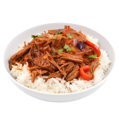 ropa vieja isolated on a transparent background, generative ai