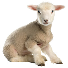 Fototapeta premium baby sheep isolated on white