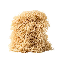 ramen noodle pile isolated on a transparent background, generative ai