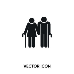 Elderly couple vector icon. Modern, simple flat vector illustration for website or mobile app. Elder or older symbol, logo illustration. Pixel perfect vector graphics