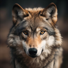 Naklejka na ściany i meble gray wolf portrait