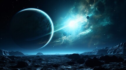 light blue planet illustration