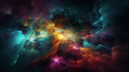 colorful smoke in the space illustration