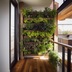 view gardening in the modern home design illustration
