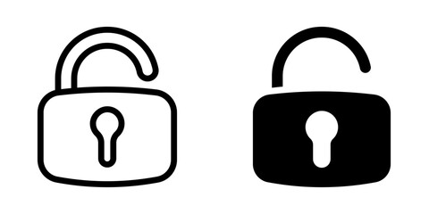 Open Padlock icon. sign for mobile concept and web design. vector illustration