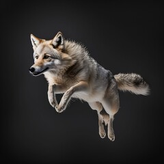 wolf jumping