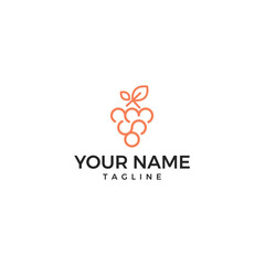 Minimalist flat and clean logo design based on the concept of Grape and wine.
