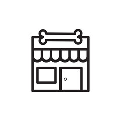 Pet Shop Store Outline Icon