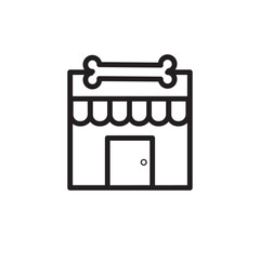 Pet Shop Store Outline Icon