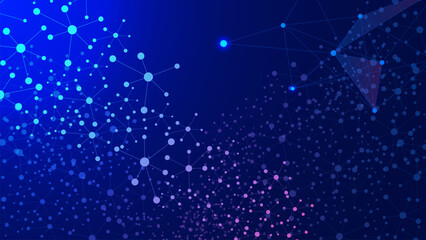 Fototapeta premium Molecular structure with dots and lines connection for DNA, medical, chemistry, science and technology concept background.