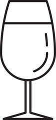 Outline Glass Of Wine