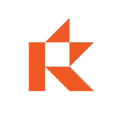 Letter K or R bolt logo design