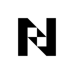 Letter N bolt creative abstract logo design