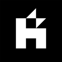 Letter H bolt logo design