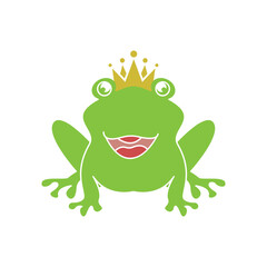 Naklejka premium King frog logo icon template design