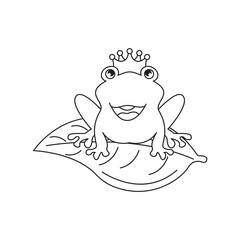 King frog logo icon template design