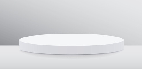 Round ceramic pedestal, product display stand, vector illustration