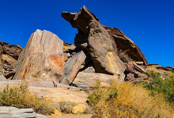 Tahquitz Canyon - Palm Springs, CA, USA:  December 11, 2021:  Rockscapes, trails, streams and views...