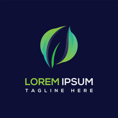 Abstract Leaf With Gradient Color Logo Template