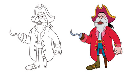 happy cute Pirate cartoon illustration