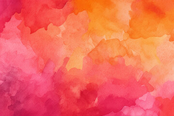 Fond d'écran avec dégradé de peinture aquarelle du rose au orange » IA générative - obrazy, fototapety, plakaty