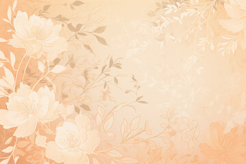 Fond d'écran orange pâle avec ornements florals » IA générative - obrazy, fototapety, plakaty