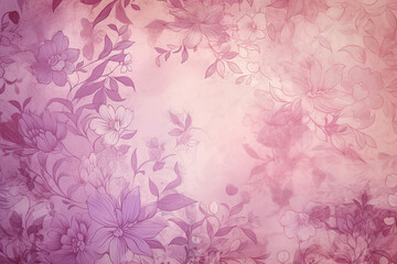 Fond d'écran avec ornements florals et dégradé du rose au violet » IA générative