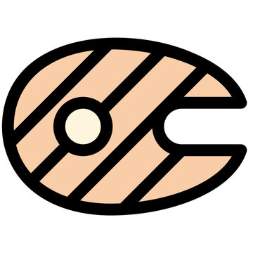 recommend clip art: salmon black outline filled color icon