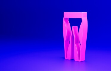 Pink Leggings icon isolated on blue background. Minimalism concept. 3D render illustration