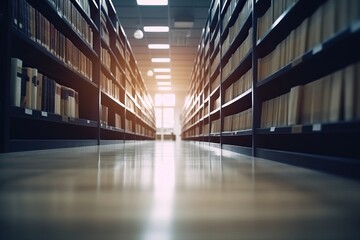 Fototapeta premium Empty library background, generative ai