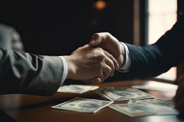 Shady deal with handshake and cash, generative ai