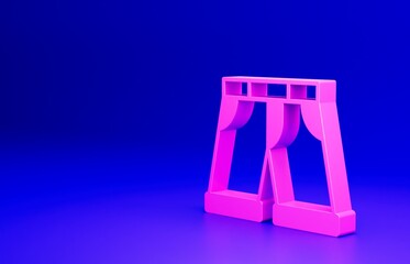 Pink Short or pants icon isolated on blue background. Minimalism concept. 3D render illustration