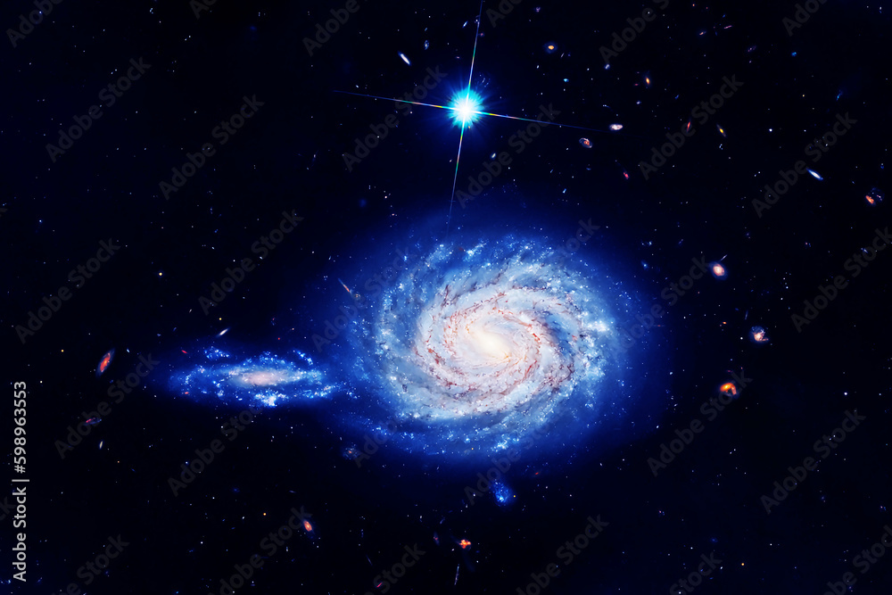 Wall mural a beautiful distant galaxy. elements of this image furnished nasa.